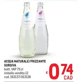 Metro Acqua naturale/frizzante SURGIVA offerta