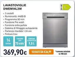 Unieuro Electroline LAVASTOVIGLIE DWEM14L3W offerta