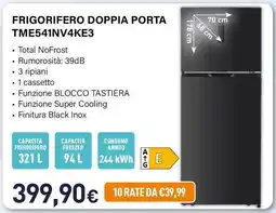 Unieuro Electroline FRIGORIFERO DOPPIA PORTA TME541NV4KE3 offerta