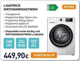 Unieuro Electroline LAVATRICE WRTHSWM10ASTMWH offerta