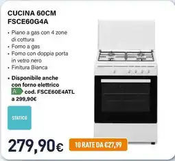 Unieuro Electroline CUCINA FSCE60G4A offerta