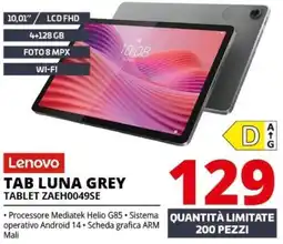 Comet Lenovo TAB LUNA GREY TABLET ZAEH0049SE offerta