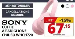 Comet SONY CUFFIE A PADIGLIONE CHIUSO WHCH720 offerta