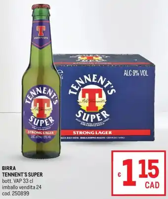 Metro Birra TENNENT'S SUPER offerta