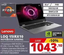 Comet Lenovo LOQ 15IRX10 NOTEBOOK GAMING offerta