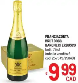 Metro Franciacorta brut docg BARONE DI ERBUSCO offerta
