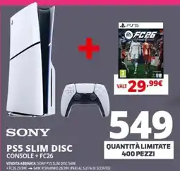 Comet SONY PS5 SLIM DISC CONSOLE + FC26 offerta