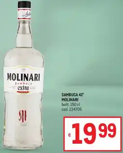 Metro Sambuca 42° MOLINARI offerta