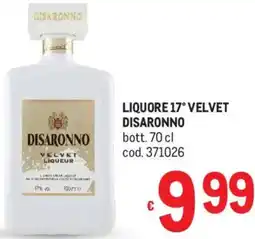 Metro Liquore 17° velvet DISARONNO offerta