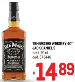 Metro Tennessee whiskey 40° JACK DANIEL'S offerta
