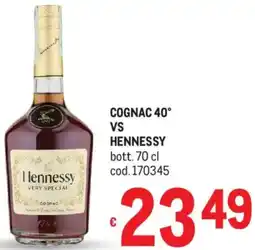 Metro Cognac 40° vs HENNESSY offerta