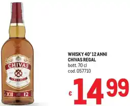 Metro Whisky 40°12 anni CHIVAS REGAL offerta