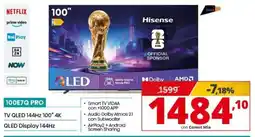 Comet Hisense 100E7Q PRO TV QLED 144Hz 100" 4K offerta