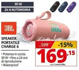 Comet Jbl speaker portatile charge 6 offerta