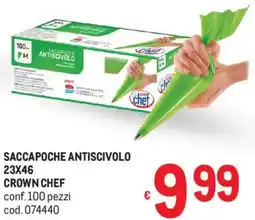Metro Sacafocie antiscivolo 23x46 CROWN CHEF offerta