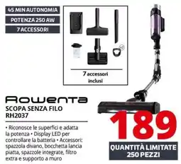Comet Rowenta SCOPA SENZA FILO RH2037 offerta