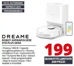 Comet Dreame robot aspirapolvere D10 plus GEN2 offerta