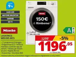 Comet Miele LAVATRICE WED395 WCS offerta