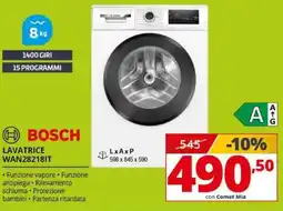 Comet BOSCH LAVATRICE WAN28218IT offerta