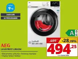 Comet AEG LAVATRICE LR6G94 offerta
