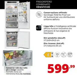 Comet Haier FRIGORIFERO COMBINATO HBQW5518E offerta