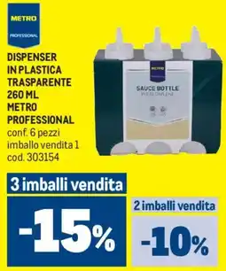 Metro Dispenser in plastica trasparente 260 ml METRO PROFESSIONAL offerta