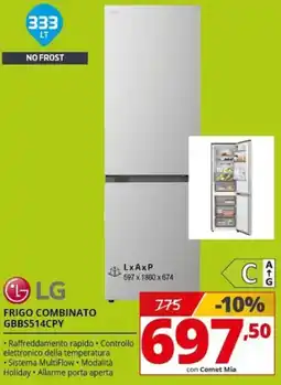 Comet LG FRIGO COMBINATO GBBS514CPY offerta