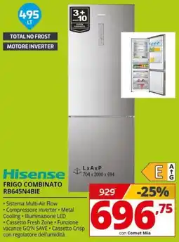 Comet Hisense FRIGO COMBINATO RB645N4BIE offerta