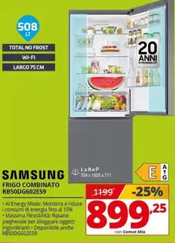 Comet SAMSUNG FRIGO COMBINATO RB50DG602ES9 offerta