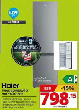 Comet Haier FRIGO COMBINATO HDPR1620ANPK offerta