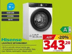 Comet Hisense LAVATRICE WF3S9043BW1 offerta