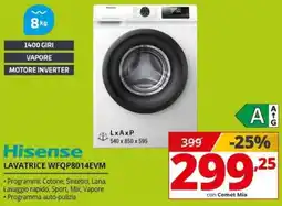 Comet Hisense LAVATRICE WFQP8014EVM offerta