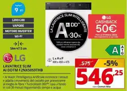 Comet LG LAVATRICE SLIM AI DDTM F2NX50S9THB offerta