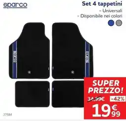 Norauto Sparco set 4 tappetini, Universali offerta