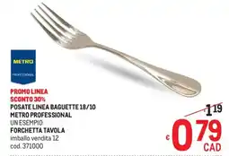 Metro Posate linea baguette 18/10 METRO PROFESSIONAL offerta