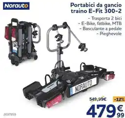 Norauto Norauto Portabici da gancio traino E-Fit 300-2 offerta