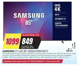 Trony SAMSUNG TV LED 85" UE85U7000FUXZT offerta