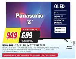 Trony PANASONIC TV OLED 4K 55" 55Z80BEZ offerta