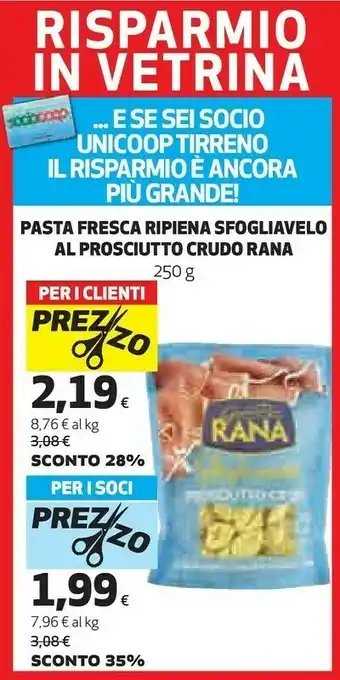 Ipercoop Sfogliavelo prosciutto crudo 250 g(ml) offerta