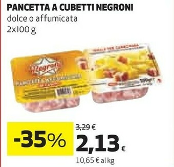 Ipercoop Pancetta affumicata a cubetti offerta