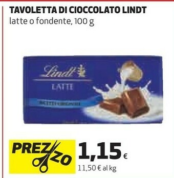 Ipercoop Lindt tavoletta di cioccolato offerta