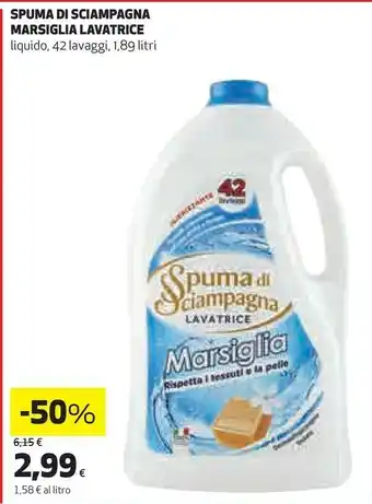 Ipercoop Spuma di sciampagna marsiglia liquido offerta