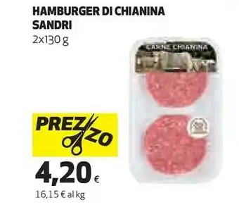 Ipercoop Sandri hamburger di chianina offerta