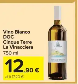 Carrefour Vino Bianco DOC Cinque Terre La Vinacciera offerta