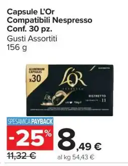 Carrefour Capsule L’Or Compatibili Nespresso Conf. 30 pz offerta