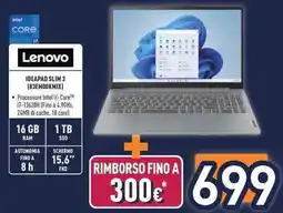 Unieuro Lenovo IDEAPAD SLIM 3 (83EMOOKMIX) offerta