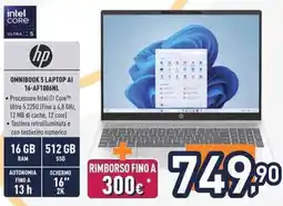 Unieuro hp OMNIBOOK 5 LAPTOP AI 16-AF1006NL offerta