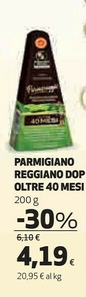 Coop Parmigiano reggiano lunga stagionatura 40 mesi offerta