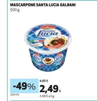 Coop Mascarpone santa lucia 500 g(ml) offerta