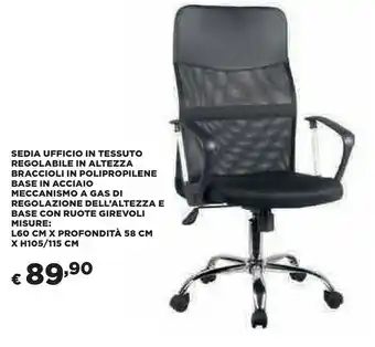 Coop Sedia ufficio in tessuto regolabile in altezza offerta